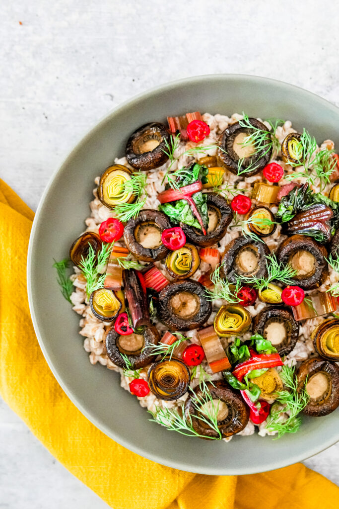Mushroom Caps & Spelt